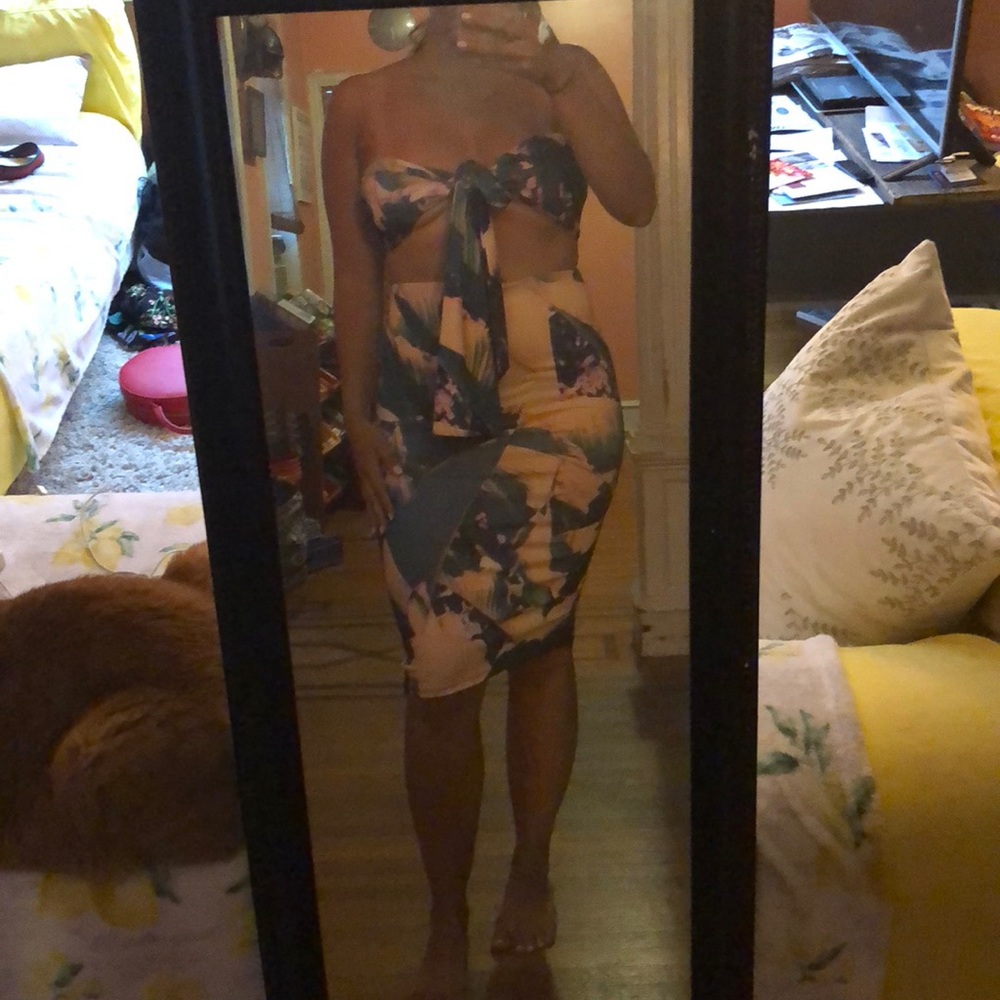 Dress with open front